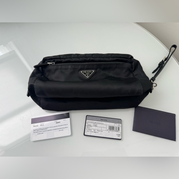 Prada Black Nylon & Saffiano Leather Wristlet - Picture 14 of 14